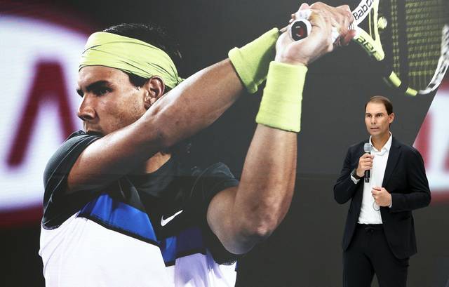 세계적인 테니스 선수 라파엘 나달이 23일 서울 성동구 ‘기아 언플러그드 그라운드’에서 열린 공식 파트너십 연장 조인식에서 인사말을 하고 있다. 연합뉴스