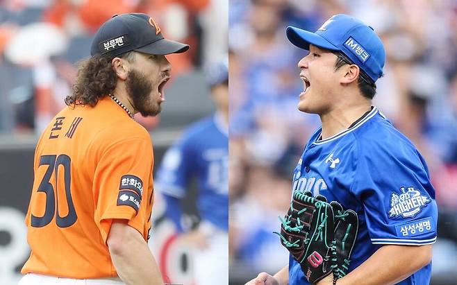 ▲ 왼쪽부터 한화 이글스 코디 폰세, 삼성 라이온즈 최원태 ⓒ한화 이글스, 삼성 라이온즈