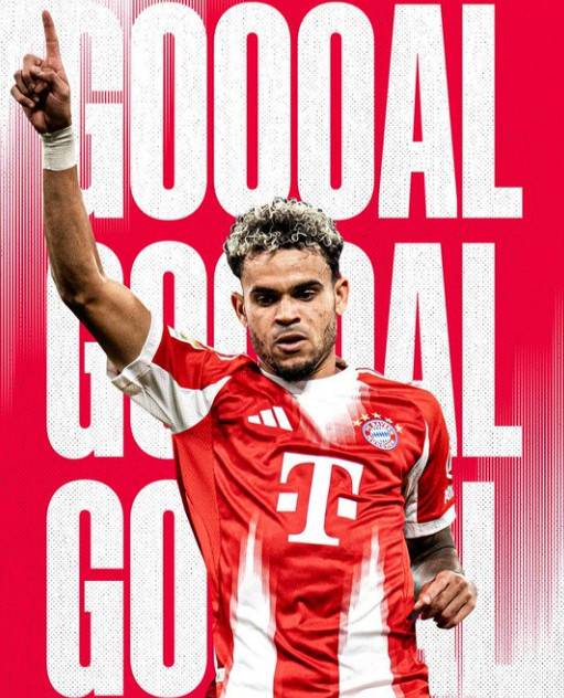 골을 넣은 루이스 디아스. /사진=바이에른 뮌헨 공식 SNS 갈무리