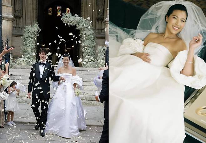 지방시 창립자 후손 션 태핀 드 지방시와 한국계 연인 정다혜씨의 결혼식 당일 사진./인스타그램