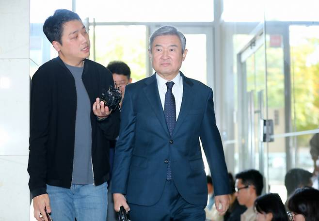 조태용 전 국가안보실장이 24일 오후 서울 서초구 채 해병 특별검사팀(특별검사 이명현)에 피의자 조사를 받기 위해 출석하고 있다 /사진=뉴시스