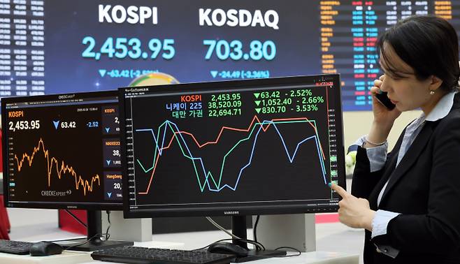 시장은 일본 증시 상승세의 지속성에 대해 주목한다. 사진은 한국거래소 전광판에 코스피, 니케이, 대만 가권 지수 등이 표시된 모습. /사진=뉴스1