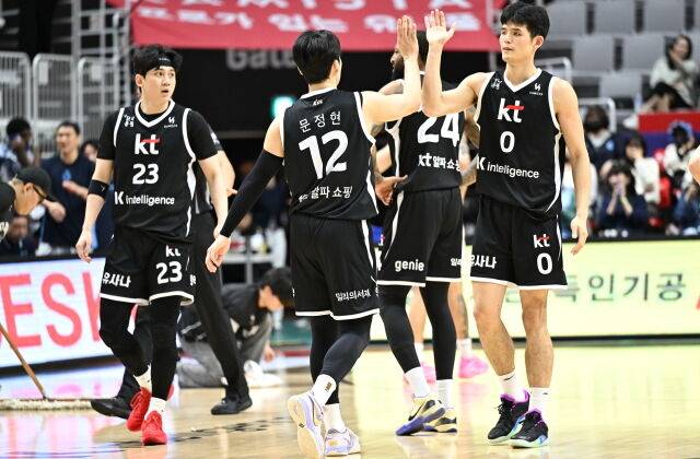 수원 KT 소닉붐 선수단./KBL