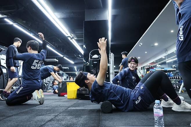 ▲ 롯데 자이언츠 선수들이 마무리캠프에서 훈련을 소화하고 있다. ⓒ롯데 자이언츠