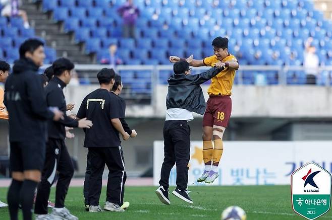 [서울=뉴시스]K리그1 광주 박인혁 결승골. (사진=한국프로축구연맹 제공)