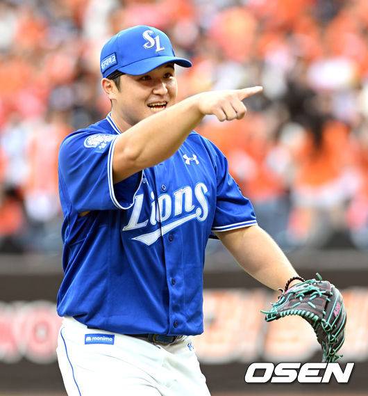 플레이오프 2차전 반격 이끈 최원태 [사진=손용호 기자 /spjj@osen.co.kr]