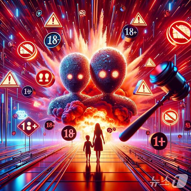 AI 챗봇 성적 콘텐츠 개방 관련 퍼플렉시티 AI 이미지 생성 요청 이미지.