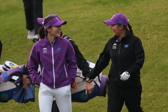 월드팀의 리디아 고, 슈웨이링. 사진[AP=연합뉴스]