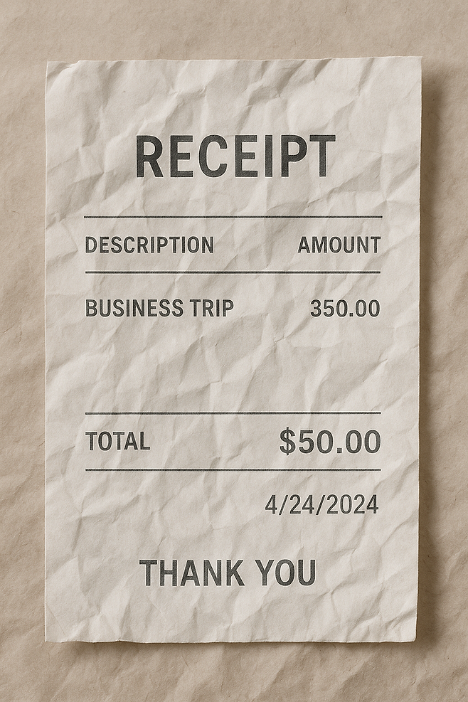 AI로 제작한 영수증 이미지 [챗GPT]
