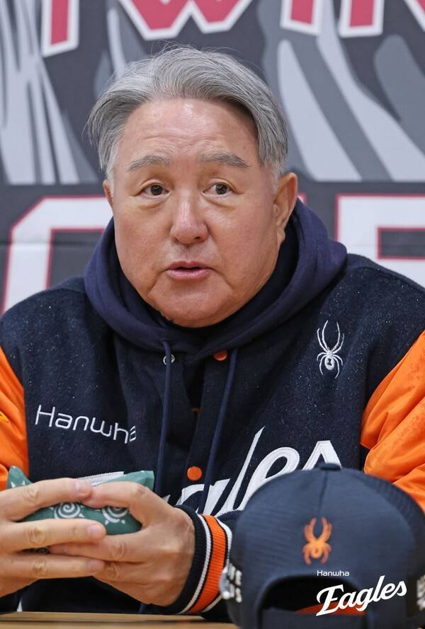 김경문 감독이 지난 26일 LG트윈스와 KS 경기 전 기자들과 만났다. /사진=한화 이글스
