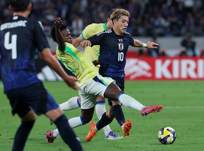 일본-브라질 경기 장면. 로이터연합뉴스