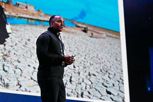 재러드 퀸시 데이비스 미스릴AI 최고경영자(CEO)가 28일 서울 광진구 그랜드워커힐 서울에서 중소벤처기업부가 개최한 ‘글로벌 초격차 테크 컨퍼런스’의 기조연설자로 발표하고 있다. 김태호 기자