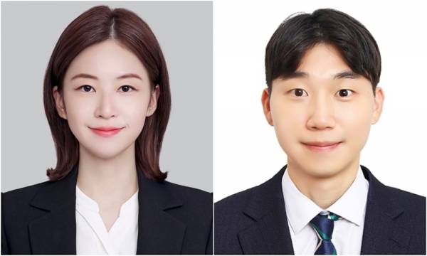 왼쪽부터 이가영 포스텍 배터리공학과 석사와 한동엽 포스텍 화학과 박사