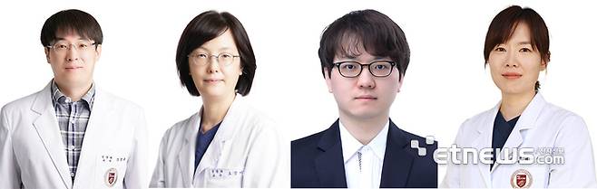 (좌측부터)고려대 구로병원 신경과 강성훈·오경미 교수, 암연구소 강민웅 연구교수, 안암병원 신경과 백경원 교수