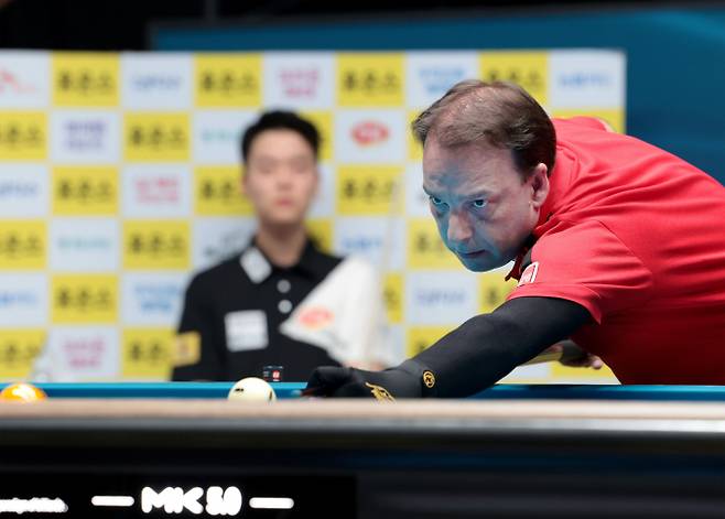 웰컴저축은행 다니엘 산체스가 하림 김영원에 패하며 아쉬운 준우승을 차지했다. 사진은 웰컴저축은행에서 활약 중인 산체스. /사진=프로당구협회(PBA) 제공