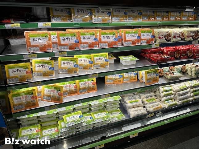 미국 LA의 H마트에서 판매 중인 풀무원 두부 제품. / 사진=정혜인 기자 hij@