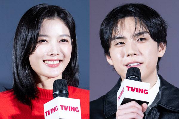 김유정(왼쪽)과 김도훈(사진=티빙)