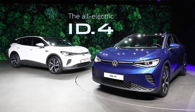 폭스바겐코리아의 첫 번째 순수 전기 스포츠유틸리티차(SUV) 'The all electric ID.4'. /뉴스1