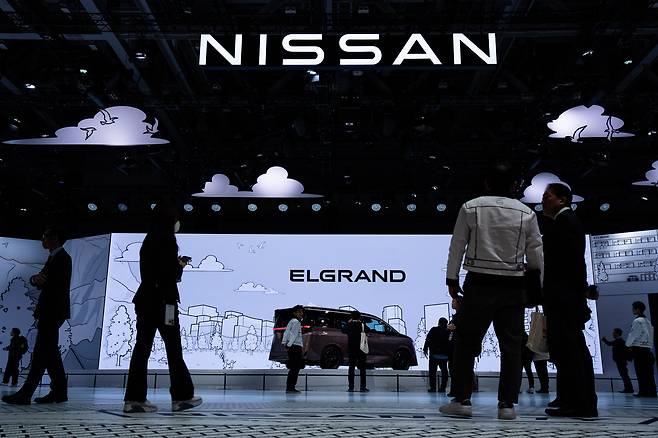일본 도쿄에서 열린 재팬모빌리티쇼 닛산자동차 부스 전경. /AP 연합뉴스