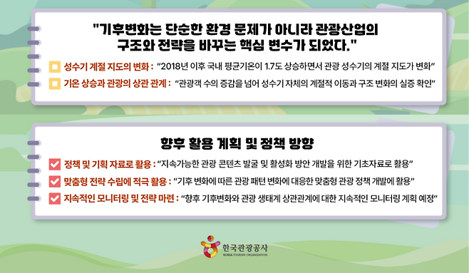 기후변화가 관광 수요이 미치는 영향 / 이미지=한국관광공사
