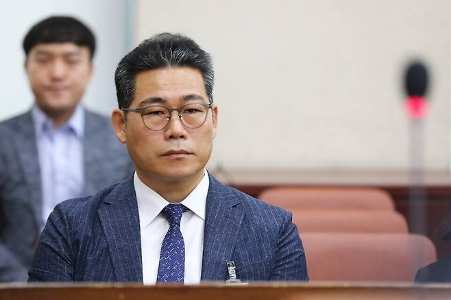 백해룡 경정(강서경찰서 화곡지구대장)이 지난 20일 서울 여의도 국회 행정안전위원회에서 열린 마약수사 외압 의혹 관련 청문회에 증인 출석한 모습. ⓒ시사저널 박은숙