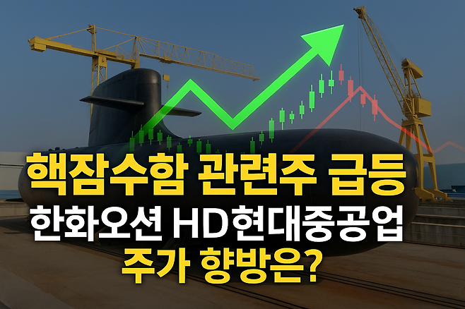 핵잠수함 관련주 급등 한화오션 HD현대중공업 주가 향방은