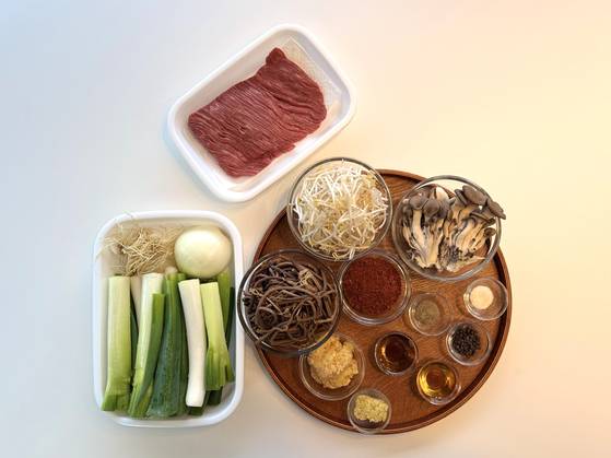 육개장의 재료. 사진 이정웅