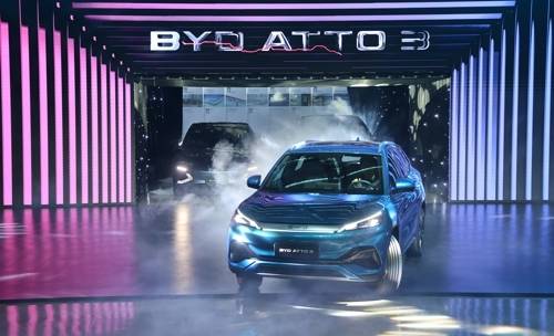 지난 2월 인천 중구 상상플랫폼에서 열린 ‘중국 BYD 승용 브랜드 런칭 미디어 쇼케이스’ [사진 = 연합뉴스]