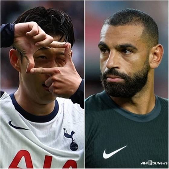토트넘 홋스퍼 시절 손흥민(왼쪽)과 모하메드 살라. /AFPBBNews=뉴스1