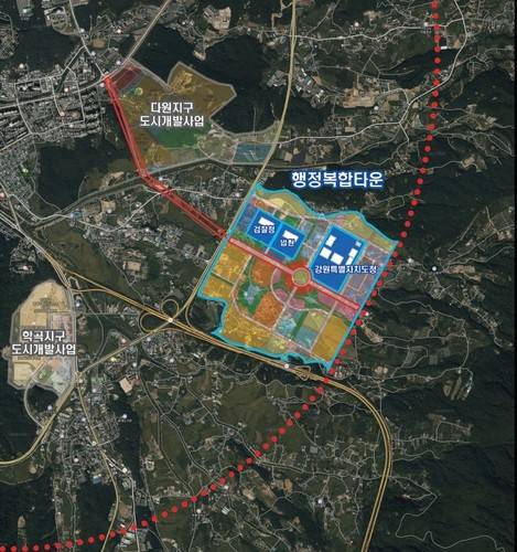강원도 도청사와 행정복합타운 배치도 [강원도 제공.재판매 및 DB 금지]
