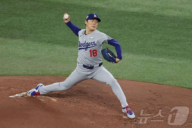 LA 다저스 야마모토 요시노부. ⓒ AFP=뉴스1