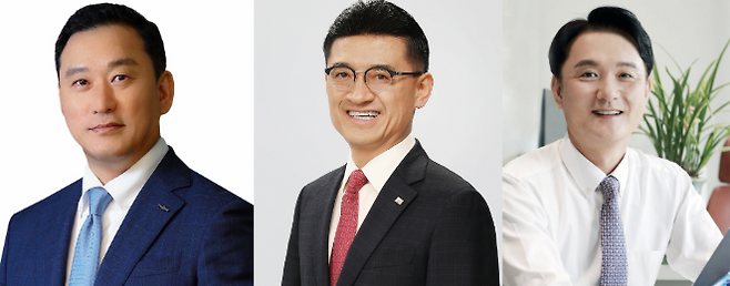 김성환(왼쪽부터) 한국투자증권 대표, 김미섭 미래에셋증권 공동대표, 엄주성 키움증권 대표. [각사 제공]