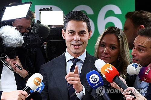 네덜란드 차기 총리로 유력시 되는 롭 예턴 D66 대표  [로이터 연합뉴스 자료사진. 재판매 및 DB 금지]