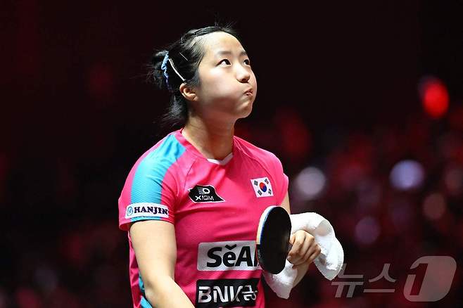 한국 여자탁구 신유빈 ⓒ AFP=뉴스1 ⓒ News1 안은나 기자