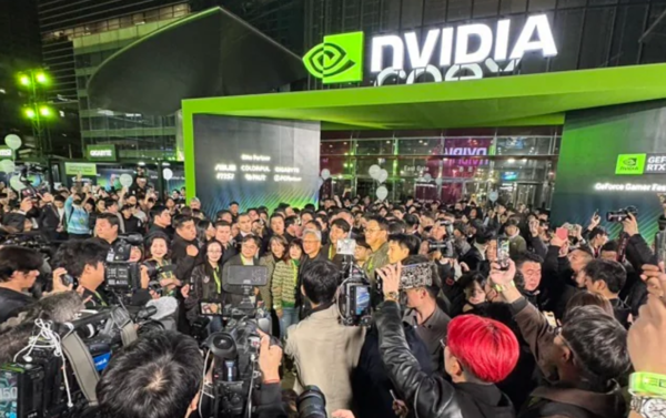 30일 서울 코엑스에서 엔비디아 '지포스 게이머 페스티벌'이 개최됐다.( 젠슨 황). /사진=기가바이트 어로스