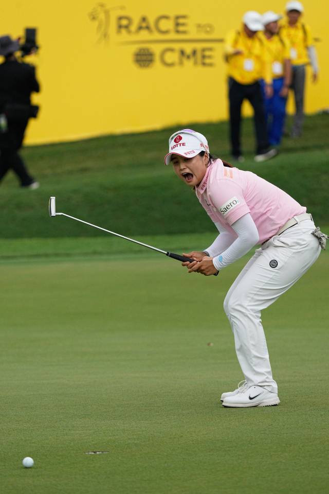 퍼팅을 놓치고 아쉬워하는 최혜진. 사진 제공=AP연합뉴스