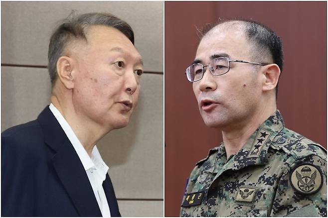 윤석열 전 대통령(왼쪿)과 곽종근 전 특수전사령관. 연합뉴스