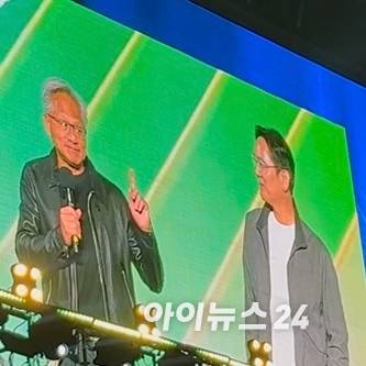 젠슨 황 엔비디아 CEO(왼쪽), 이재용 삼성전자 회장 [사진=권서아 기자]