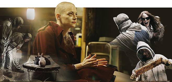 바이오 기업 CEO ‘미셸’(엠마 스톤)을 외계인으로 의심해 납치한 사촌 형제 ‘테디’와 ‘돈’은 그녀의 머리카락이 외계인 간 통신 장치라고 판단, 머리카락을 밀어버렸다. 스톤은 이 배역을 위해 실제로 삭발하고 연기에 임했다. CJ ENM 제공