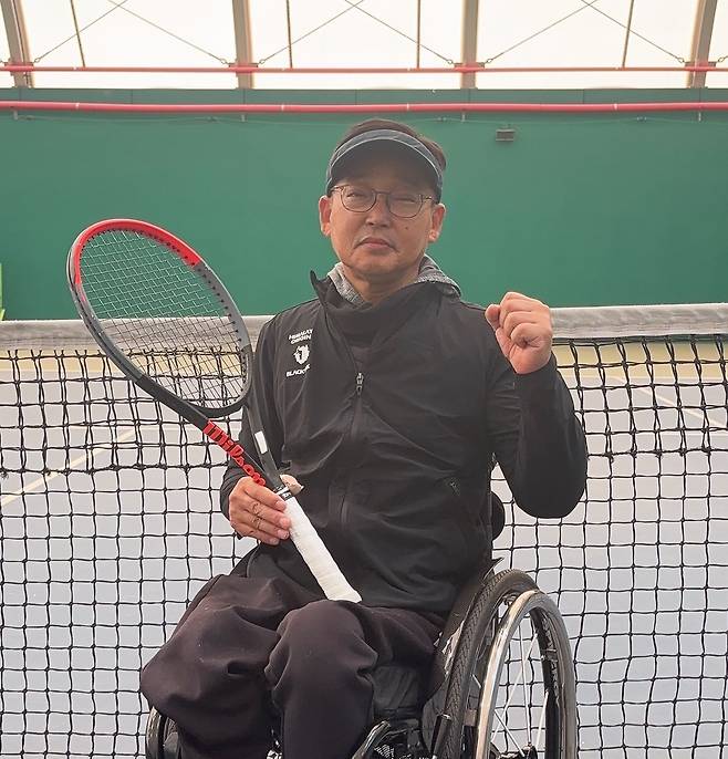 제45회 전국장애인체육대회 혼성 단식 Quad에서 정상에 오른 김규성(경기도장애인테니스협회·한샘). 이세용 기자>