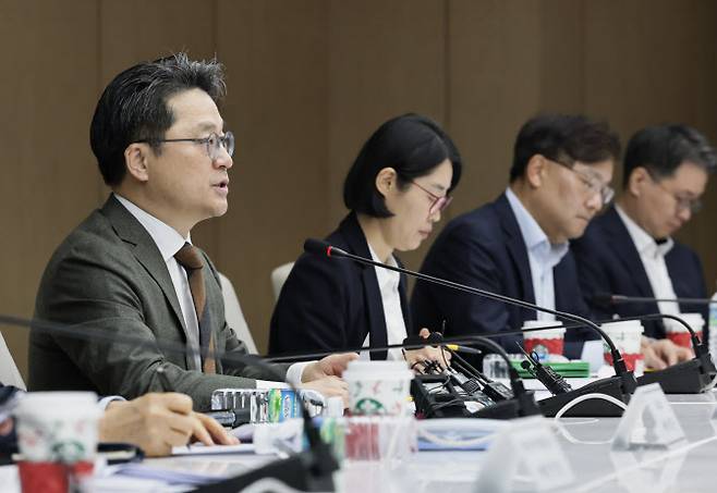 문신학 산업통상부 차관이 4일 대한상공회의소에서 열린 철강업계 최고경영자(CEO) 간담회에서 발언하고 있다. (사진=산업부)