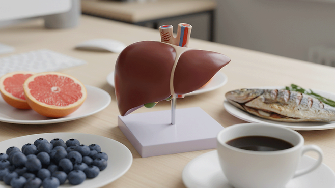 간 건강을 위해서는 건강한 식단(과일, 채소, 단백질 위주)을 섭취하고, 술과 기름진 음식을 피하며, 규칙적인 운동을 하고, 간염 예방접종을 하는 것이 중요하다｜출처: Gemini