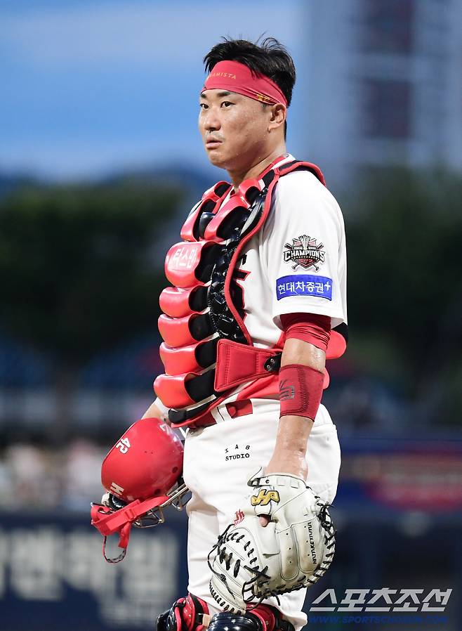 11일 광주 기아챔피언스필드에서 열린 KIA와 롯데의 경기. 수비하는 KIA 김태군 포수. 광주=송정헌 기자songs@sportschosun.com/2025.09.11/