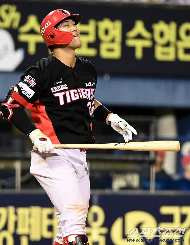 14일 잠실야구장에서 열린 KIA와 LG의 경기, KIA 주효상이 타격을 하고 있다. 잠실=허상욱 기자wook@sportschosun.com/2025.09.14/