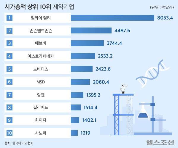 비만 치료제 개발사의 시가총액이 가장 높은 것으로 집계됐다./그래픽 김민선