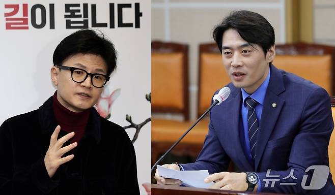 한동훈 전 국민의힘 대표와 더불어민주당 한준호 최고위원. ⓒ 뉴스1 DB