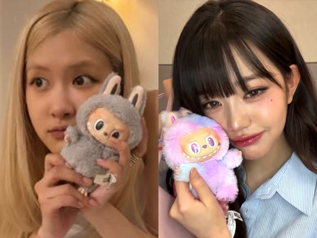 라부부 키링 들고 있는 로제와 장원영. SNS 캡처