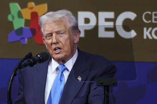 도널드 트럼프 미국 대통령. 2025.10.29 뉴시스