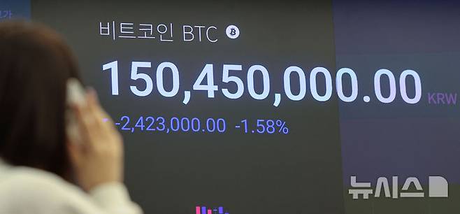 [서울=뉴시스] 권창회 기자 = 5일 서울 강남구 업비트 고객센터에 비트코인을 비롯한 가상화폐 가격이 나오고 있다. 가상화폐 시가총액 1위 비트코인이 지난 6월 이후 처음으로 10만 달러 아래로 떨어졌다. 비트코인 가격이 10만 달러 아래로 떨어진 것은 미국이 이란 핵시설을 공격해 중동 긴장이 고조되고 있던 지난 6월 이후 처음이다. 2025.11.05. kch0523@newsis.com