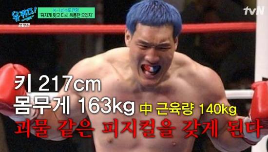 tvN 예능 프로그램 '유 퀴즈 온 더 블럭' 최홍만 방송화면 캡처